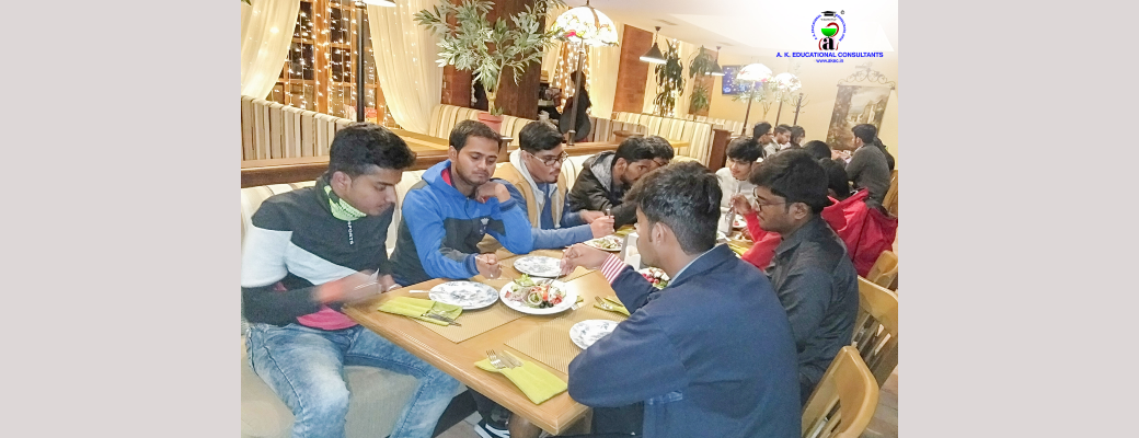 A.K. Educational Consultants 2018 MBBS Batch Dinner Time On Arrival In Kaliningrad