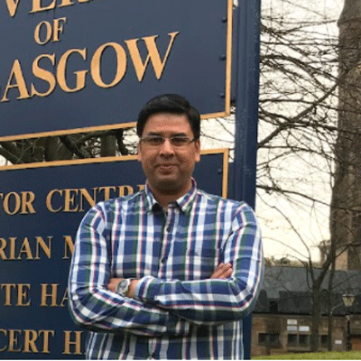 Dr. Amit Kamle, Director A.K. Educational Consultants Visits University Of Glasgow